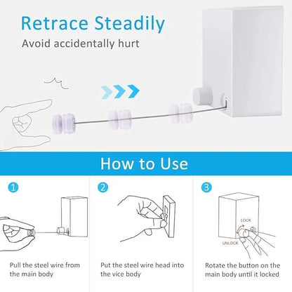 Telescopic Clothesline Clothes Drying Rope 4.2M