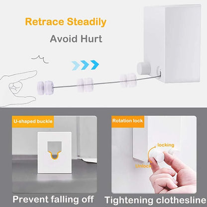 Telescopic Clothesline Clothes Drying Rope 4.2M